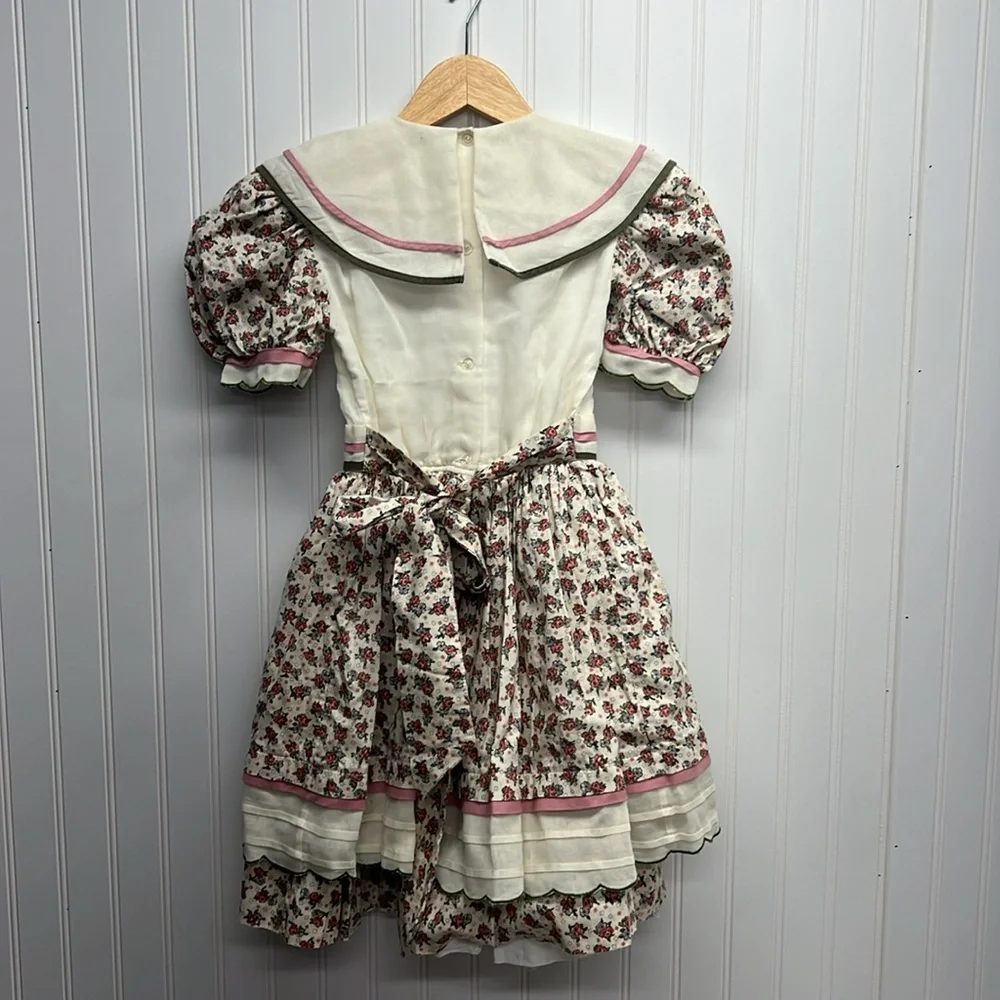Vintage‎ Karela Kids Floral Peter Pan Collar Sz 8